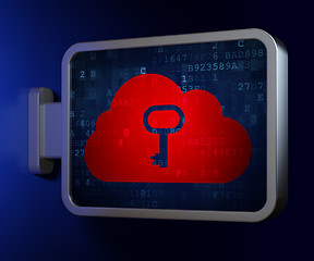 Image showing Cloud computing concept: Cloud With Key on billboard background