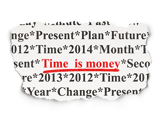 Image showing Timeline concept: Time is Money on Paper background