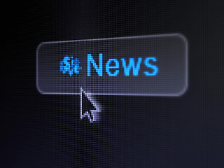 Image showing News concept: News and Finance Symbol on digital button backgrou