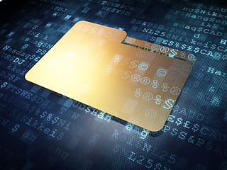 Image showing Finance concept: Golden Folder on digital background
