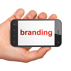 Image showing Marketing concept: Branding on smartphone
