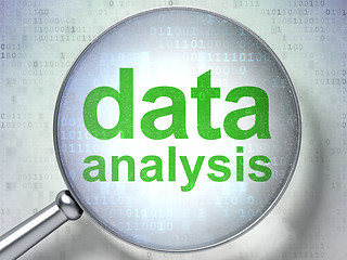 Image showing Information concept: Data Analysis with optical glass