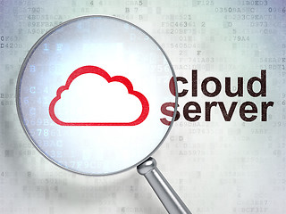 Image showing Cloud technology concept: Cloud and Cloud Server with optical gl