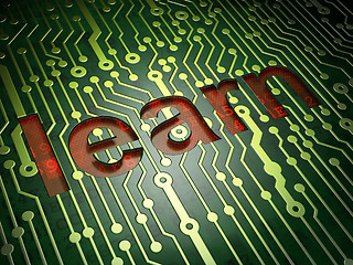 Image showing Education concept: Learn on circuit board background