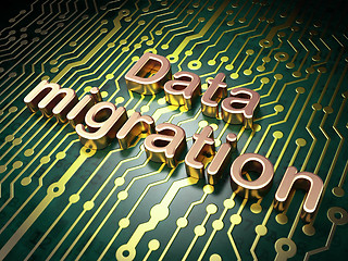 Image showing Information concept: Data Migration on circuit board background