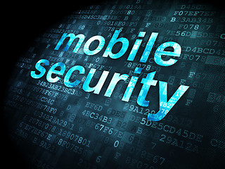 Image showing Protection concept: Mobile Security on digital background