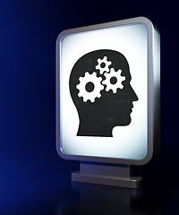 Image showing Information concept: Head With Gears on billboard background