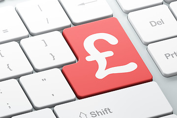 Image showing Currency concept: Pound on computer keyboard background