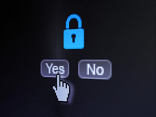 Image showing Privacy concept: Closed Padlock on digital computer screen