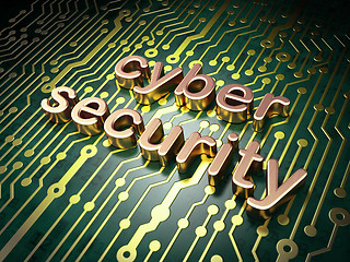 Image showing Protection concept: Cyber Security on circuit board background