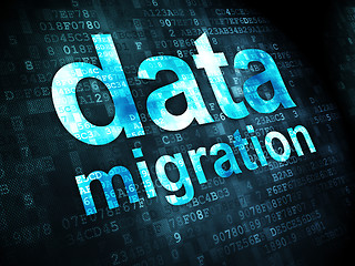 Image showing Information concept: Data Migration on digital background