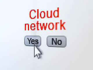 Image showing Networking concept: Cloud Network on digital computer screen