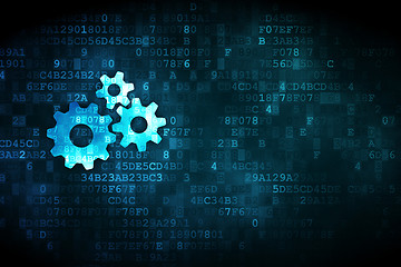 Image showing Finance concept: Gears on digital background