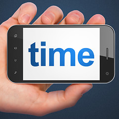 Image showing Time concept: Time on smartphone