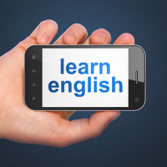 Image showing Education concept: Learn English on smartphone