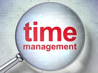 Image showing Timeline concept: Time Management with optical glass