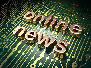 Image showing News concept: Online News on circuit board background