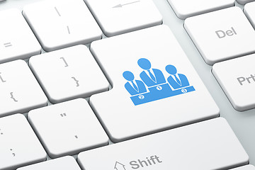 Image showing Marketing concept: Business Team on computer keyboard background