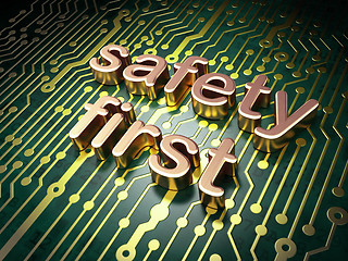 Image showing Privacy concept: Safety First on circuit board background