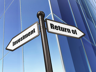 Image showing Finance concept: Return of Investment on Building background
