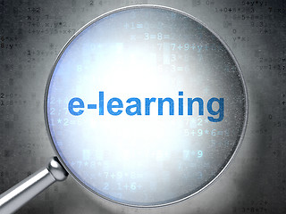 Image showing Education concept: E-learning with optical glass