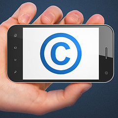 Image showing Law concept: Copyright on smartphone