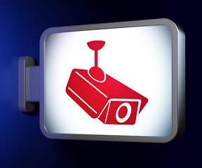 Image showing Security concept: Cctv Camera on billboard background