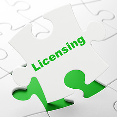 Image showing Law concept: Licensing on puzzle background