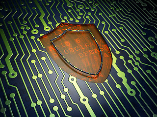Image showing Security concept: Shield on circuit board background