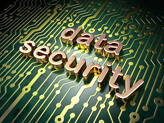 Image showing Privacy concept: Data Security on circuit board background