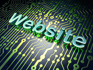 Image showing SEO web development concept: Website on circuit board background