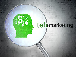 Image showing Marketing concept: Head With Finance Symbol and Telemarketing wi