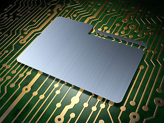Image showing Business concept: Folder on circuit board background