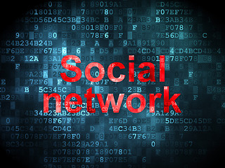 Image showing Social network concept: Social Network on digital background