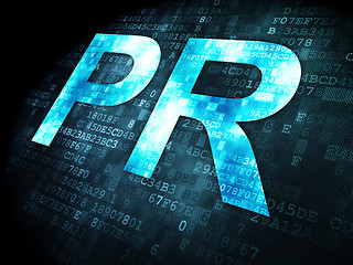 Image showing Advertising concept: PR on digital background