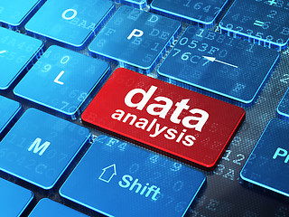 Image showing Information concept: Data Analysis on computer keyboard backgrou