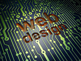 Image showing SEO web development concept: Web Design on circuit board backgro