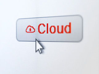 Image showing Cloud computing concept: Cloud and Cloud With Padlock on digital
