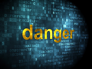 Image showing Privacy concept: Danger on digital background