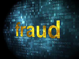 Image showing Protection concept: Fraud on digital background