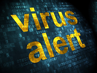 Image showing Safety concept: Virus Alert on digital background