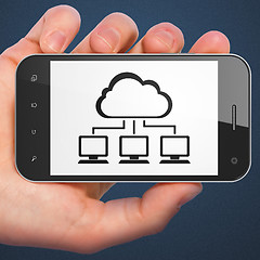 Image showing Networking concept: Cloud Network on smartphone