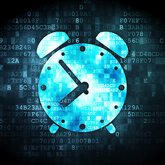 Image showing Time concept: Alarm Clock on digital background