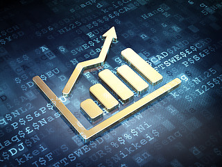 Image showing News concept: Golden Growth Graph on digital background