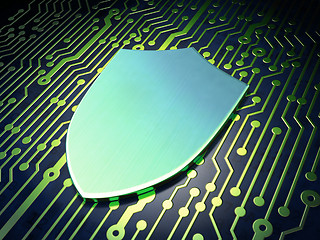 Image showing Security concept: Shield on circuit board background