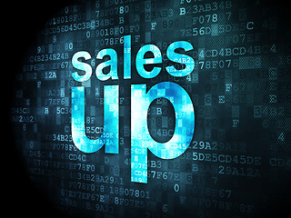 Image showing Marketing concept: Sales Up on digital background
