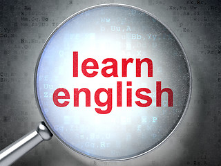 Image showing Education concept: Learn English with optical glass