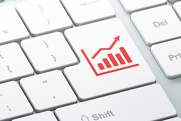 Image showing Finance concept: Growth Graph on computer keyboard background
