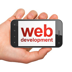 Image showing SEO web development concept: Web Development on smartphone