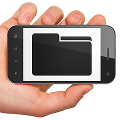 Image showing Business concept: Folder on smartphone